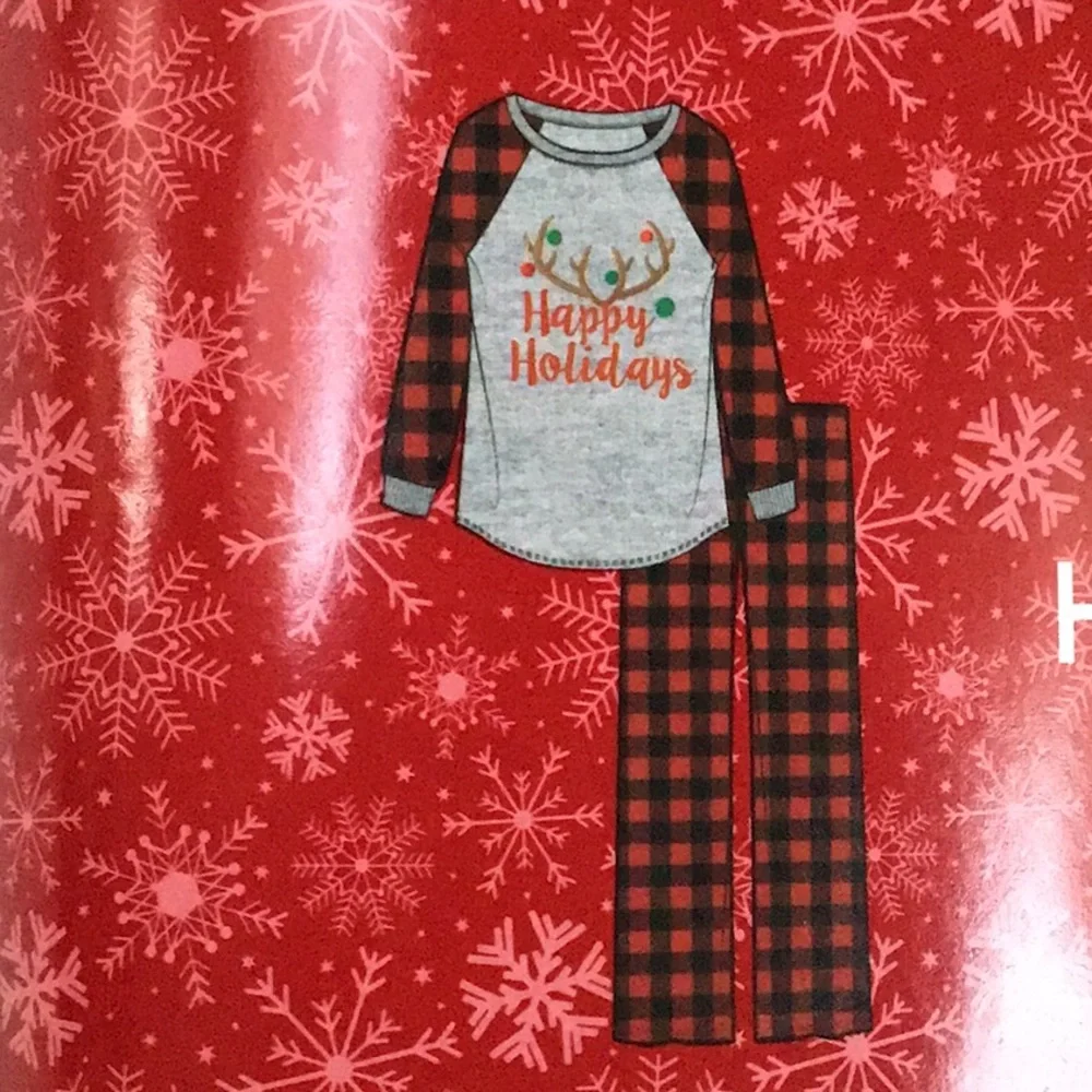 Happy Holidays Family‎ Pajamas Girl’s 2 Piece PJ Set Size XS 4/5  NWT